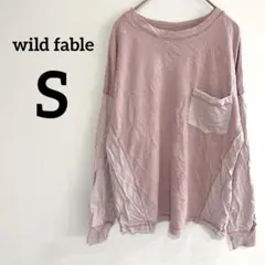 wild fable 【S】ピンク 長袖 Tシャツ ポケット付き