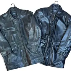 ラムレザー&カウレザーコート　2点セット