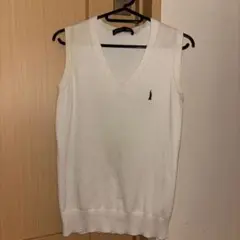 ホワイト Vネック ノースリーブ セーター　イーストボーイ