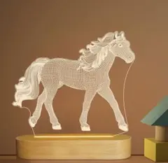 ✦馬好きへのギフト 3Dイリュージョン 光学馬ナイトライト インテリア 照明