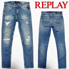 美品 REPLAY リプレイ 定価4万円程 ストレッチ スキニー デニム 28のサムネイル