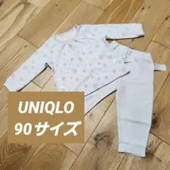 UNIQLO ユニクロ 長袖 パジャマ 90サイズ フリース 白 ピンク 雪