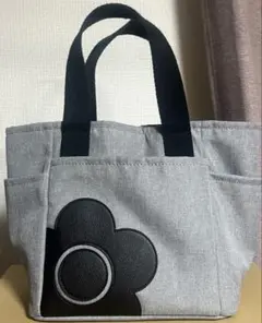 MARY QUANT グレー バッグ 花ロゴ付き