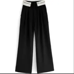 グレイル◇ GRLウエスト折り返しパンツ NH48 ストレート スラックス L