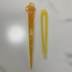 樹脂製 花の装飾 かんざし等　2点セット