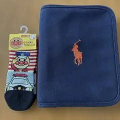 美品 Ralph Lauren 母子手帳ケース ネイビー　 靴下おまけ付きのサムネイル