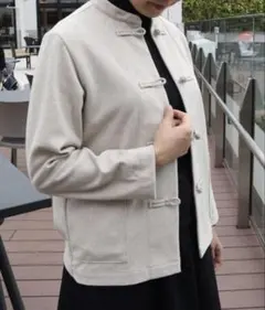 【新品】無印良品　ストレッチ起毛　結び釦シャツ