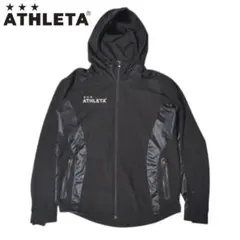 ATLETA ブラック ナイロン ジップ フーディジャケット