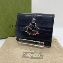 美品GUCCI グッチ インターロッキングエナメルパテントレザー