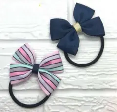 【252】ハンドメイド　グログランリボンのヘアゴム