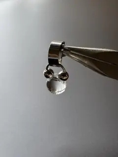 ミッキー　クリアビーズ　シルバーピアス