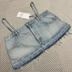 【新品未使用】ZARA ライトブルーデニムベスト M