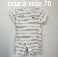 tete a tete マルチボーダー ロンパース 70