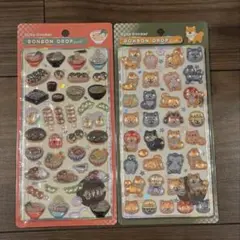 釜*。様 【正規品】ボンボンドロップシール　和柄　和食　食べ物　しば犬　柴犬