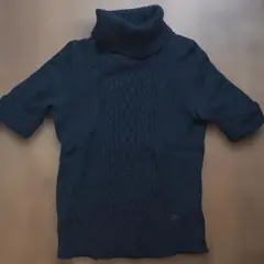 Burberry 黒 タートルネック 半袖ニット