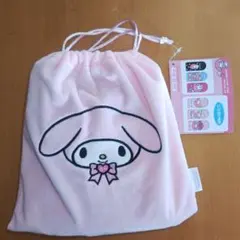 マイメロディ巾着袋＆靴下6足セット②2025年製　サンリオ　ピンク