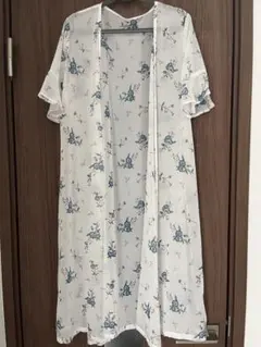 花柄シフォンロングカーディガン 半袖のサムネイル