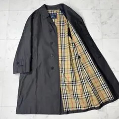 美品 バーバリーズ ヴィンテージ バルマカンコート ノバチェック 墨黒