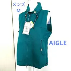 セール!!【新品】AIGLE エーグル ブルーグリーン メンズM ベスト
