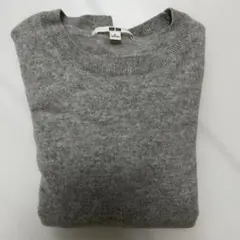 カシミヤ　グレー 長袖セーター