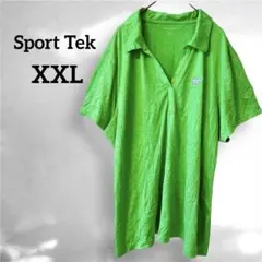 即日発送✨Sport Tek 【XXL】シャツ グリーン　ストレッチ　襟