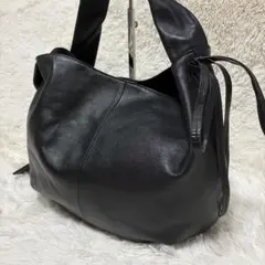 【美品/撥水レザー】ファーストハンド レザーリボンビッグショルダー バッグ A4