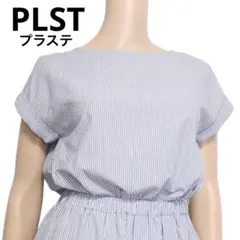 美品　PLSTプラステ　半袖ロングワンピース　シアサッカー生地　ストライプのサムネイル
