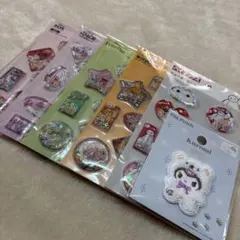ふ*☆様 セリア ウォーターシール 5種 サンリオワッペン1種 全 6枚セット