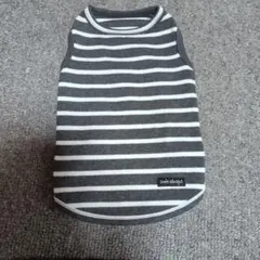 犬服 ボーダー タンクトップ グレーのサムネイル