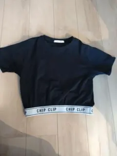 CHIP CLIP 黒 クロップドTシャツ サイズ86-94