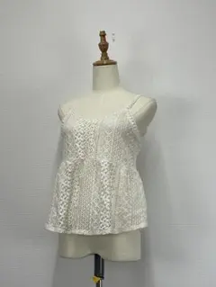 Heather アイボリー系　レイヤード　レースキャミソール　F【中古】D77のサムネイル