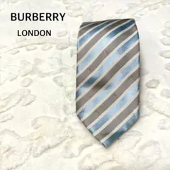 BURBERRY ストライプ ミニエンブレム刺繍 　ネクタイ　100%シルクのサムネイル