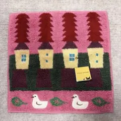 【新品タグ付】マタノアツコ タオルハンカチ 家とアヒル ピンク