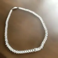 昭和レトロ　水晶　留め具シルバー刻印　ネックレス