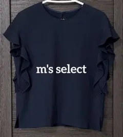 m's select エムズセレクト　ラッフルスリーブ　ブラウス　ネイビー　紺のサムネイル