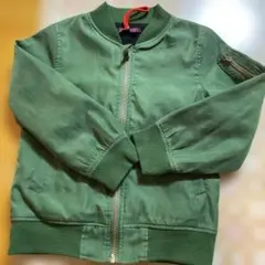 グリーン ジップアップジャケット