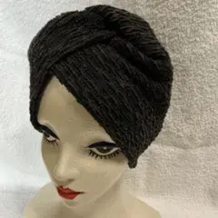 ブラウン×ブラック【超幅広】ヘアバンド／ターバン