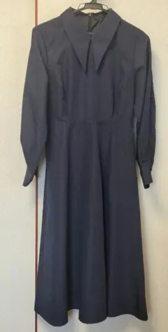 ネイビー シャツワンピース 長袖　フォーマル　ハイウエスト　ur's 美品