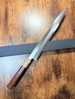 森本光一作 蛸引 先丸 青一鋼 紋鍛錬 9寸 包丁 紫檀白水牛八角柄