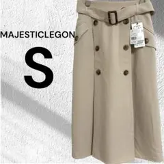マジェスティックレゴン タイトスカート フロントボタン ひざ丈 ベルト付 Ｓ