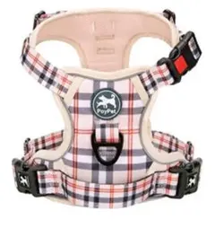 K704　 【新品・未使用】愛犬　チェック柄 ハーネス　Ｌ