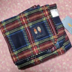 チェック柄ブランケット 　フリース　ひざ掛け