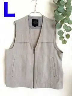 ベスト✳︎Lサイズ✳︎メンズ✳︎ベージュ✳︎カジュアル✳︎羽織り✳︎上品✳︎シンプル✳︎匿名配送