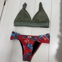 ROXY ビキニ セパレート 水着 カーキ レッドのサムネイル