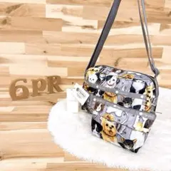 未使用【レスポートサック】犬柄ワンちゃん ショルダーバッグ クロスボディ グレー