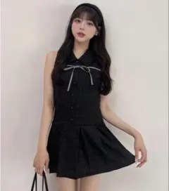 olive des olive YUI企画　ノースリーブミニワンピース ツイード