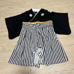 【美品】Aenak 和風ストライプロンパース 80