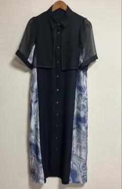 HARE ハレ ジャガードキリカエタックワンピース ブラック ベルト A
