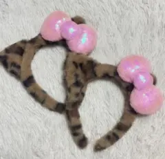 2個セット ハローキティ カチューシャ ヒョウ柄 ユニバ USJ