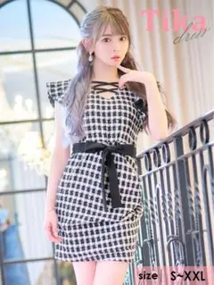 Tika ツイードタイトミニドレス